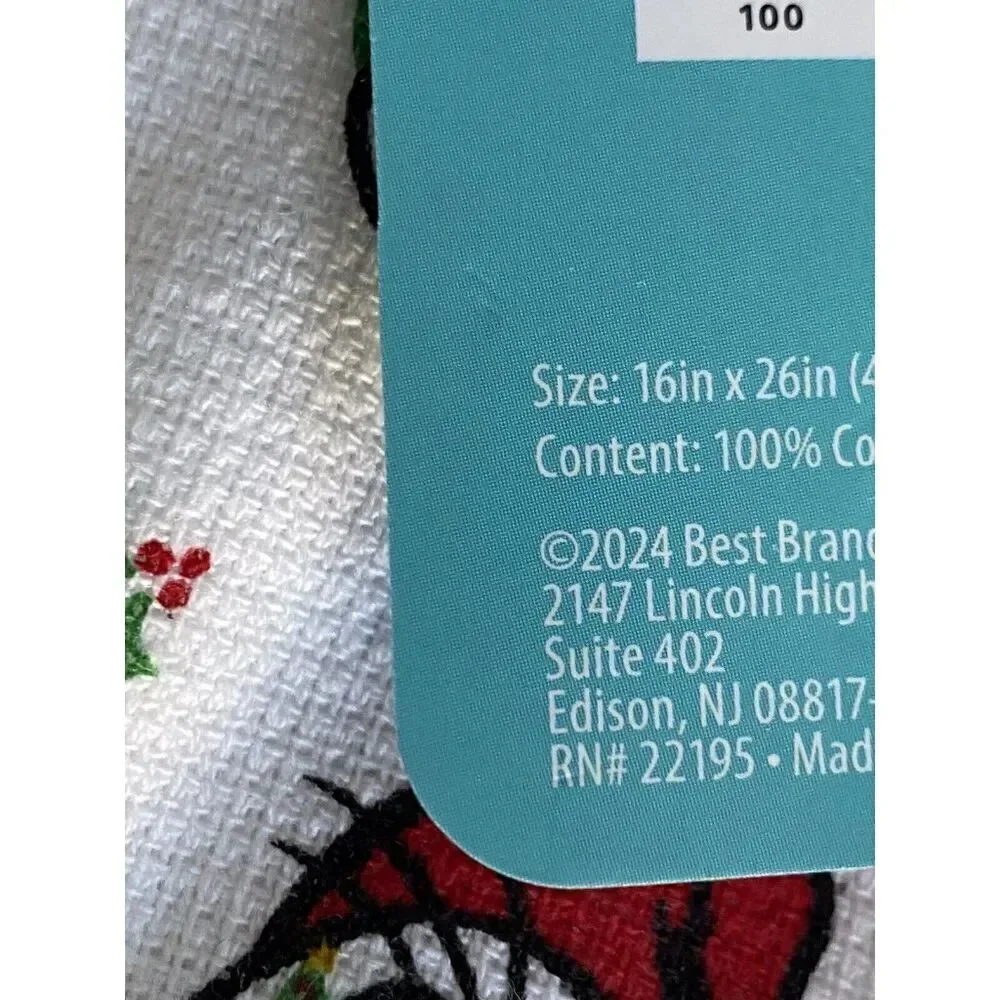 2 Pack Disney Mickey Minnie Mouse Goofy Pluto Christmas Tree Kitchen Towels‎ NEW